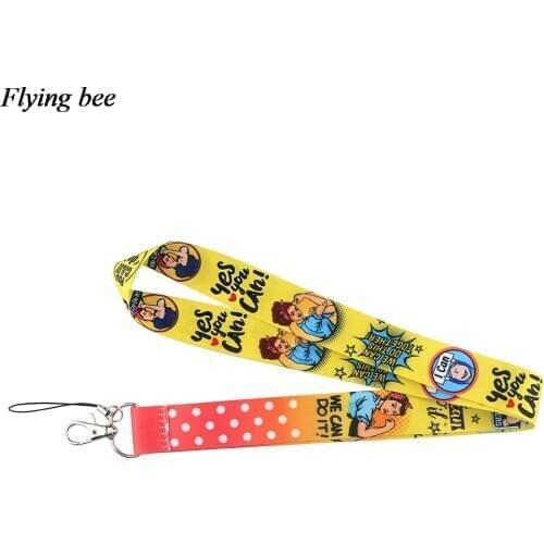 Flyingbee Women fashion WE CAN DO IT Keychain Cartoon Phone Lanyard Strap Neck Lanyards for ID Card Phone Keys X1009