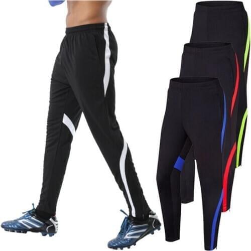 Mens kids Soccer Training Trousers Two Pockets Men Football Pants Outdoor Bottoms Sport Gym Fitness Workout Running Sweatpant