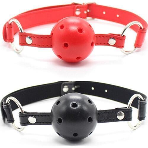 Soft Silicone Open Mouth Gag Ball Adjustable Bondage Restraints Sex Toy For Adults Open Hole Ventilation Gag For Women