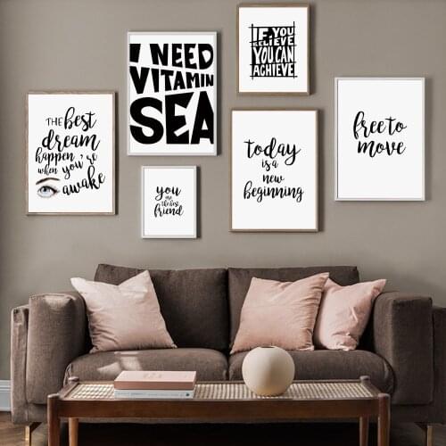 Lettering Positive Inspirational Quotes Wall Art Canvas Painting Nordic Posters And Prints Wall Pictures for Living Room Decor