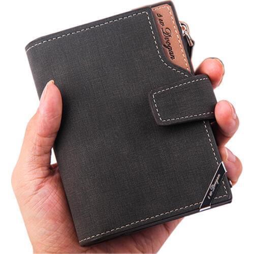 New arrival Men wallet with coin pocket vintage short nubuck leather card purse brand hasp zipper money bag card holder designer