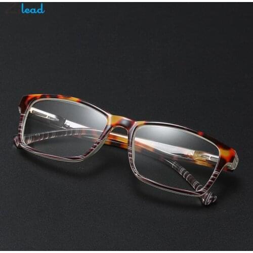 Zilead Blue Light Proof Reading Glasses Women Men Computer Reader Goggle Square Print Hyperopia Optical Eyewear Diopters+1to+3.5