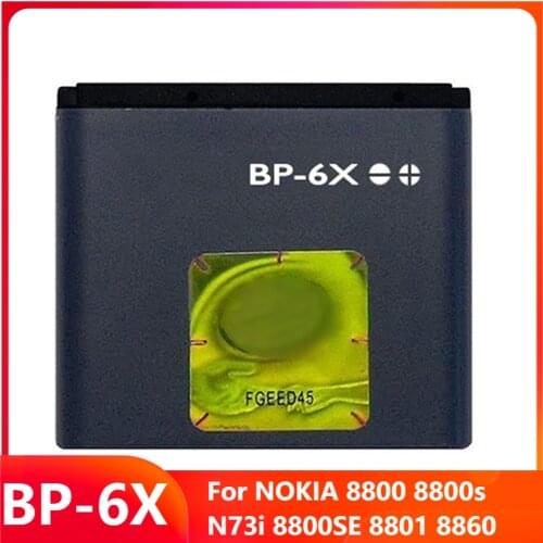 Original Replacement Phone Battery BP-6X For NOKIA 8800 8800s N73i 8800SE 8801 8860 BP-6X Genuine Rechargable Batteries 700mAh