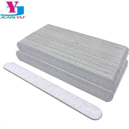 100 Pcs/lot Nail File UV Gel Polish 180/240 Grit Strong Nail Files Wood Grey Sanpaper Tools Professional Pedicure Manicure Limas