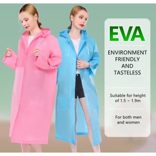 Thickened Adult Raincoat Non-Disposable Outdoor Travel EVA Fashion Lightweight Raincoat
