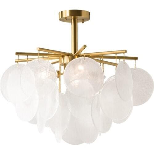 Simple modern light luxury chandelier Nordic bedroom living room dining room stylish personality glass chandelier