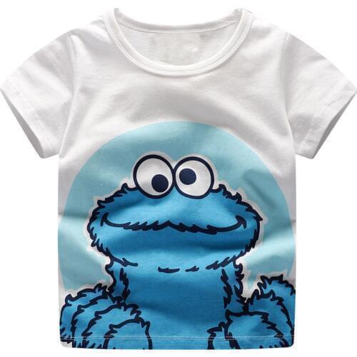 Jumping Meters Boys Top Sesame Elmo Printed Shirt Baby Tees Summer Clothes 18 Cartoon Kids Tshirts For Boys Clothing Children