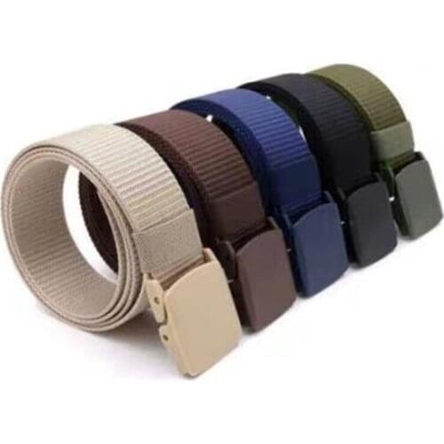 Men Female Belts Military Nylon Adjustable Belt Men Outdoor Travel Tactical Waist Belt with Plastic Buckle for Pants