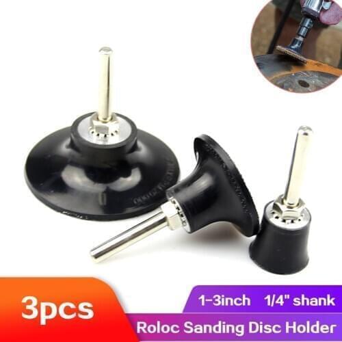 1" 2" & 3"Roll Lock Sanding Pad Sanding Disc holder Backing Pad Abrasive Disc Pad Holder with 1/4" 6mm Shank M6 Screw Hole