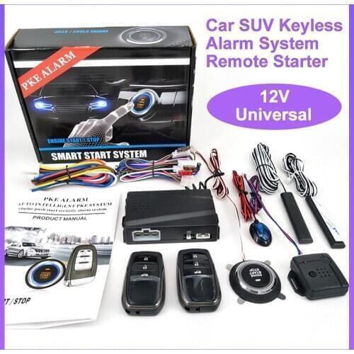 Car Door Keyless Entry Engine Locking Control Keyless Alarm System Push Button Remote Starter Stop Automobile Car Accessories Ho