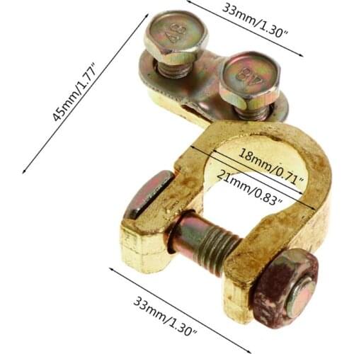 2Pcs Big 47mm x 42mm Auto Car Replacement Battery Terminal Clamp Clips Brass Connector Hot