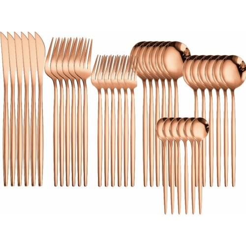 Silverware Steel Cutlery Set Forks Knives Spoon Tableware Set Mirror Stainless Steel Cutlery Kitchen Set Dinnerware Dropshipping