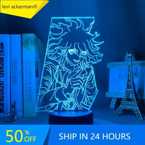 Danganronpa V3 Led Night Light Nagito Komaeda Lamp for Bedroom Decor Kids Gift Danganronpa V3 Acrylic Neon Lamp Nagito Komaeda