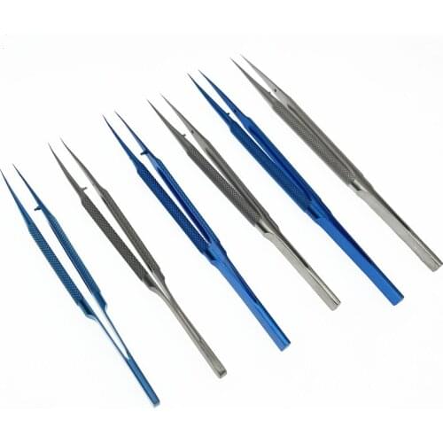 16cm Titanium Ophthalmic Forceps Tweezers Round Handle Stainless Steel Ophthalmic Instruments