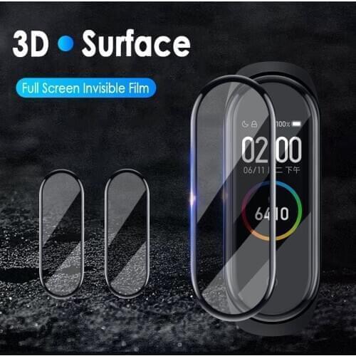 Scratch-resistant Screen protector 3D surface overlay film for miband 5 strap explosion-proof (non-tempered glass)