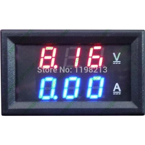 Voltage Current Ampere Tester Meter Voltmeter Ammeter DC Volt Amp Dual Display LED Panel Meter Red Blue With Shunt DC100V 100A