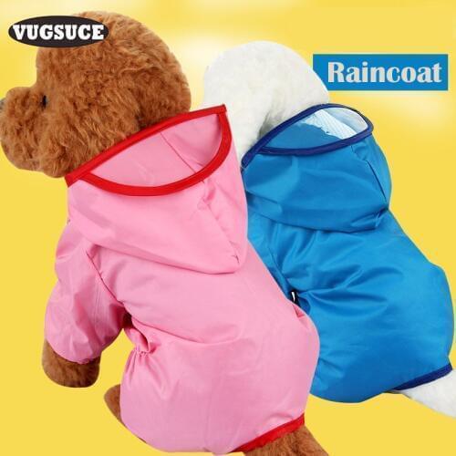 VUGSUCE Small Dog Raincoat Waterproof for Small Dogs Solid Dog Pet Clothes Jacket Hooded for Medium Dogs Summer Pet Raincoat
