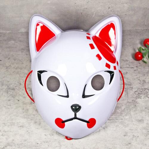 Japanese Fox Mask Demon Slayer Masks Anime Cosplay Anonymous Masks Kimetsu Noyaiba Cosplay Masquerade Halloween Rave Party Props