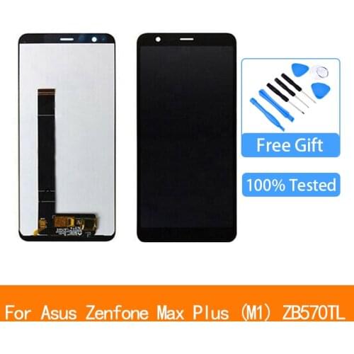 For ASUS ZenFone Max Plus M1 ZB570TL X018DC X018D LCD Display Touch Screen Digitizer Sensor Glass Assembly with Frame and Tools
