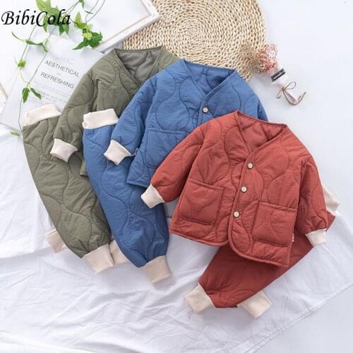 Baby Boys Winter Pajama set Kids Down Jacket Overalls Snow Suit 1-5 Years Children Girls Coat Clothes Set Infant Tracksuit suits