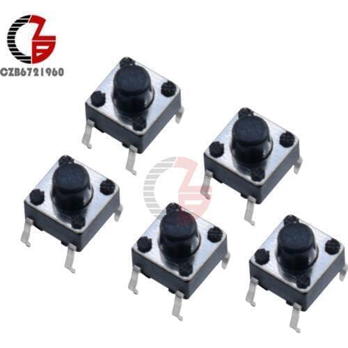 100PCS 6x6x6mm Miniature Micro Momentary Tactile Tact Touch Push Button Switches