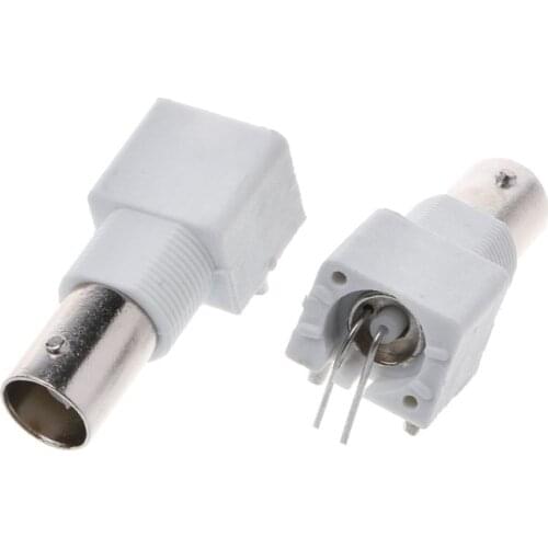 10x PC Board PCB Mount Right Angle BNC Female Jack With Bulkhead Connector