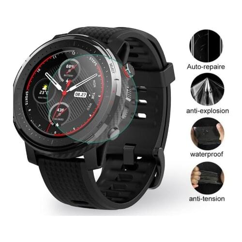 FIFATA 2Pcs Tempered Glass/HD Clear TPU Screen Protector For Xiaomi Amazfit Stratos 2S/3/Pace/Verge Smart Watch Protective Film