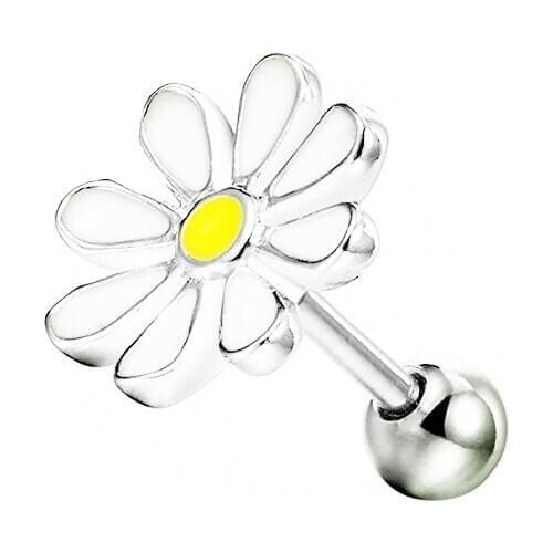 30PCS 16g~1.2mm Tragus Stud Daisy flowers Helix Upper Ear Cartilage Bar all white