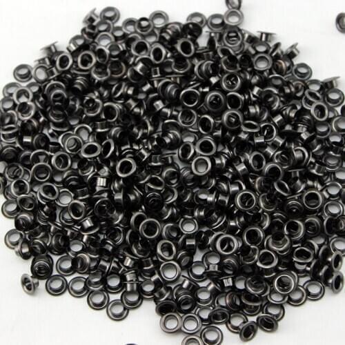 300PCS 8MM COPPER Bright black metal eyelets buttons clothes accessory short