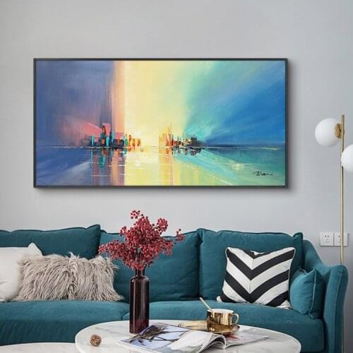 Abstract ModernLandscape Oil Painting On Canvas Poster Print Wall Art Abstract Building Pictures For Living Room Decor No Frame