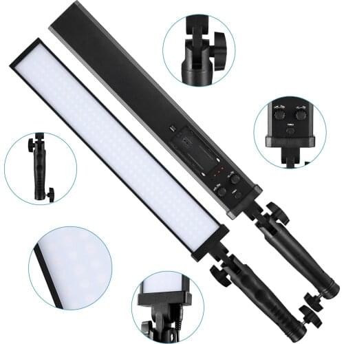 Andoer BH-20H Handheld Photography LED Light Kit LED Light/Remote Control/2M Light Stand/ Carry Bag/3*Color Filter for Video