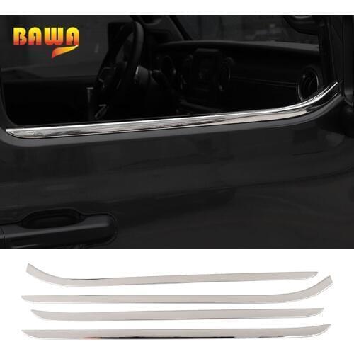 BAWA Car Stickers for Jeep Wrangler JL 2018 Window Bright Strip 2 Door 4 Door Stickers for Jeep Wrangler jl