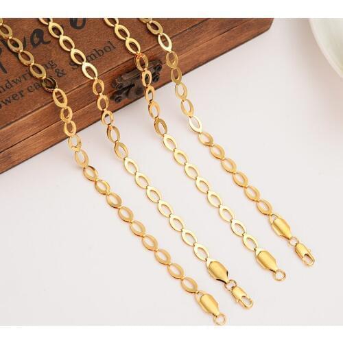 Bangrui 12pcs/Lot, Length 50CM Wholesale Small Size Chain Thin Necklaces Gold Color Jewelry for Women Girl