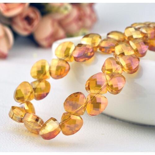 Free Shipping Gold Pink Plated Shell Shape Beads Transparent Crystal Beads Water Drop Jewelry Making Beads for Necklace Bracelet