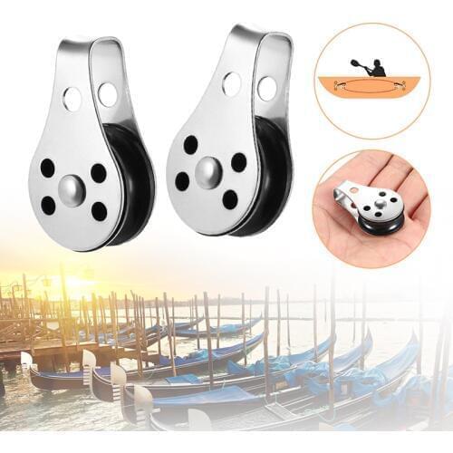 2 Pcs Boat Rope Pulley Block Stainless Steel Sheave Pad Eyes For Kayak Marine Canoe 2-8mm Rope Boat Accessories Marine 2019 New