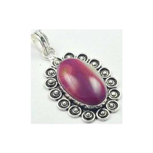 Botswana Agates Pendant Silver Overlay over Copper, USA Size 59mm , P4667