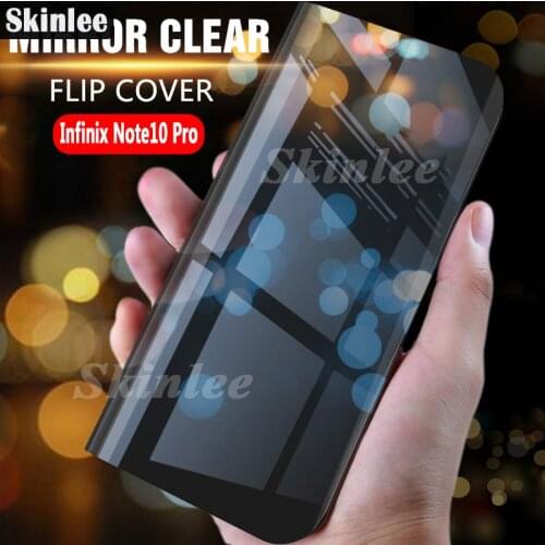 Skinlee Case For Infinix Note 10 Pro Mirror Official Flip Cover Stand Holder Case For Infinix Note10 Pro Shockproof Phone Cover