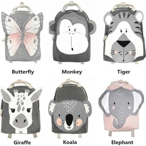 Childrens School Backpack Cute Cartoon Animal Series Backpacks Kids Cotton School Bag Childrens Room Decoration Backpacks