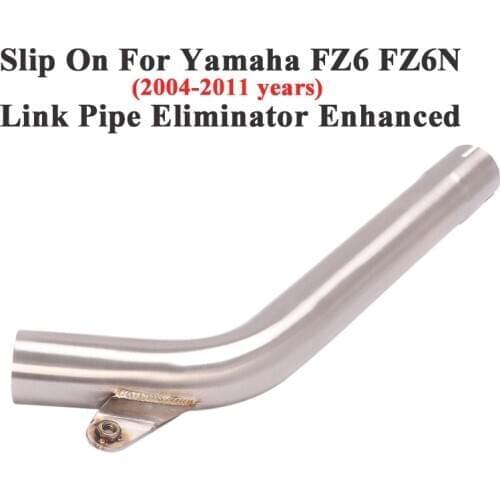 For Yamaha FZ6 FZ6N 2004 -2011 Motorcycle Exhaust Escape Catalyst Deleted Link Pipe Eliminator Enhanced Connect Original Muffler