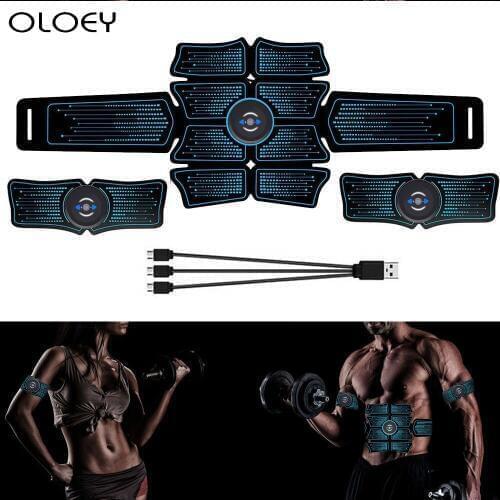 EMS Training Muscle Stimulator Toner Rechargeable Smart Fitness USB Charged Electrostimulation Exercise Gym Equipment At Home