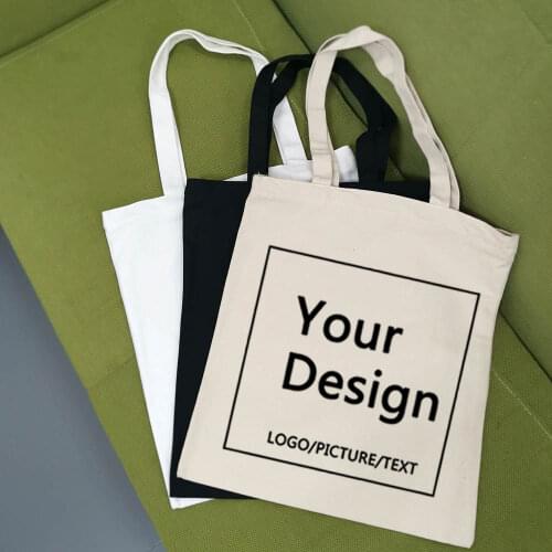 Personal Customize Women Tote Bag Linen Canvas Bag with Print Logo Custom Your Pictures Shopping Bags Cotton Eco Grocery Totes