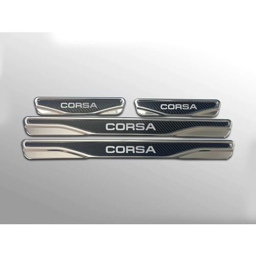 Roxform Chrome Door Sill Protection Lath 4 Piece Car Exterior Accessories Tuning For Opel Corsa E 2014 2015 2016 2017 2018 2019 2020