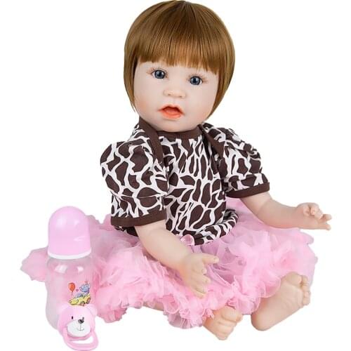 Many Hairstyles 55 cm Toddler Reborn Baby Doll Clearance Cloth Body Reborn Baby Doll Girl Playmates Toy For Childrens Day Gifts