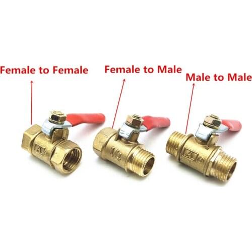Brass Mini Shut Off Ball Valve 1/8" 1/4'' 3/8'' 1/2'' F-F M-M F-M BSP Threaded Air Water Oil Flow Control Plumbing Fitting