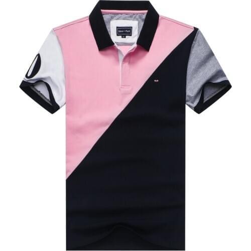 Patchwork park Brands Shirt 2020 Mens Short Sleeve Casual Slim Sportswear Breathable business Men Polos Tops Big M-3XL