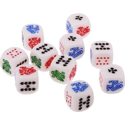 Lot Of 10pcs 12mm Six-sided Poker Dice Dice D6 For Poker Poker Board Games