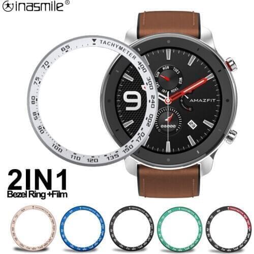 Metal Outer Edge Dial Scale Speed Tachymeter Case Cover For Huami Amazfit GTR 47MM Stainless Steel Watch Bezel Ring For GTR 42