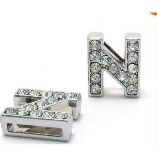 FASHIONAL! 8mm 50pcs *N* Slide letters Wear letters Fit Wristbands or Pet Collar DIY Accessories