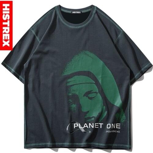 HISTREX Virgin Mary Men T Shirt Top Graphic Shirt Drop Shipping Crewneck Tshirt Print Short Sleeve T-Shirts Tshirt Man SY5N8