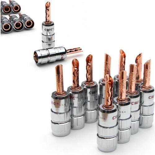 12PCS Gold Plated Copper Solid Banana Plug Set For Audio Speaker Amplifier Female Connectors Plug Cable Wire Adapters